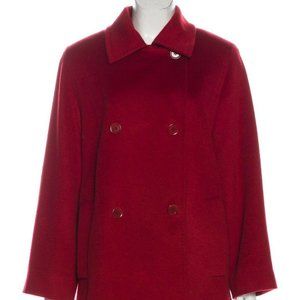 Max Mara Burgundy Red 100% Camel Hair Coat Us 8 - image 1